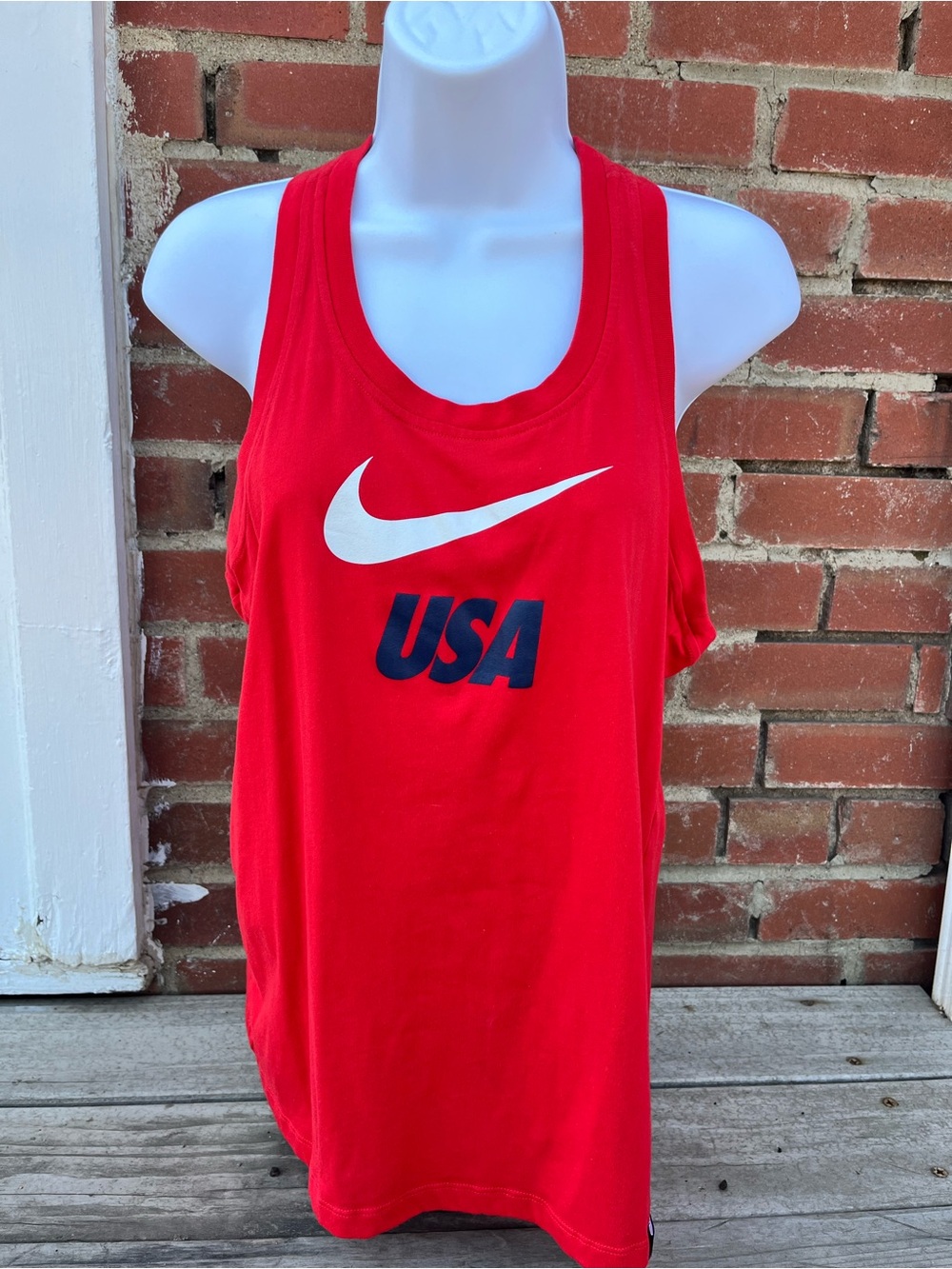 Nike Red USA Soccer Tank with White Swoosh Tag